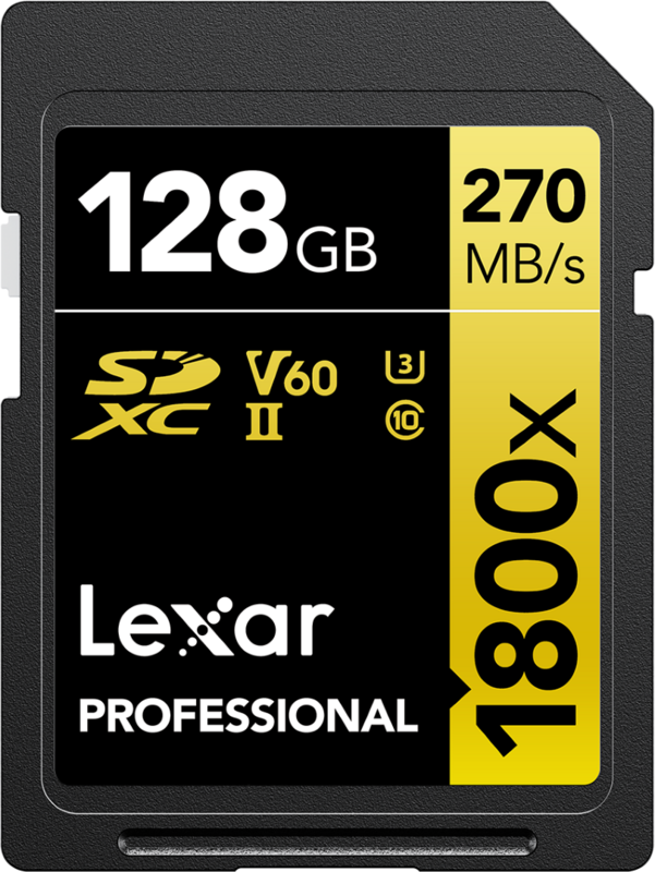 Aanbieding Lexar Professional 1800x GOLD 128GB SDXC - ean 843367124503