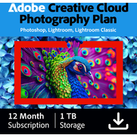 Koop Adobe Creative Cloud Photography Plan 1 Jaar + 1TB Cloudopslag - Digitaal -